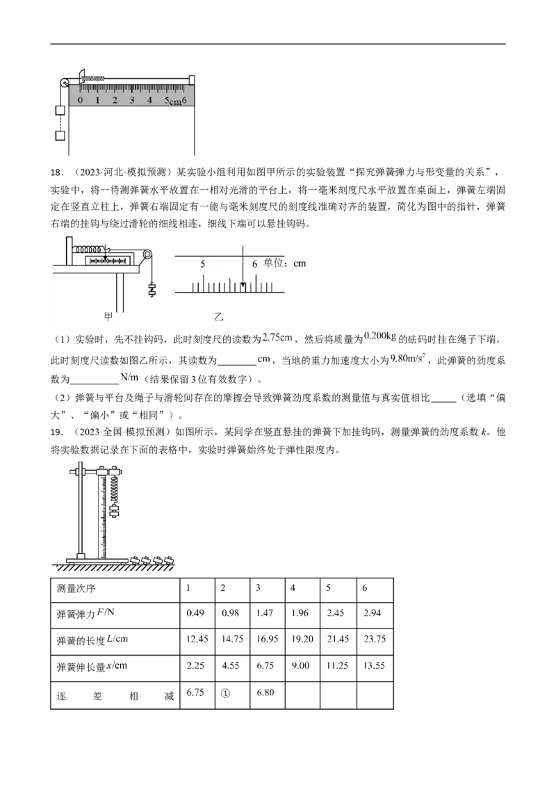 考点08实验：探究弹簧弹力与形变量的关系（原卷版）_通用版（老高考）复习资料_2024年复习资料_完备战2024年高考物理一轮复习考点帮（全国通用）
