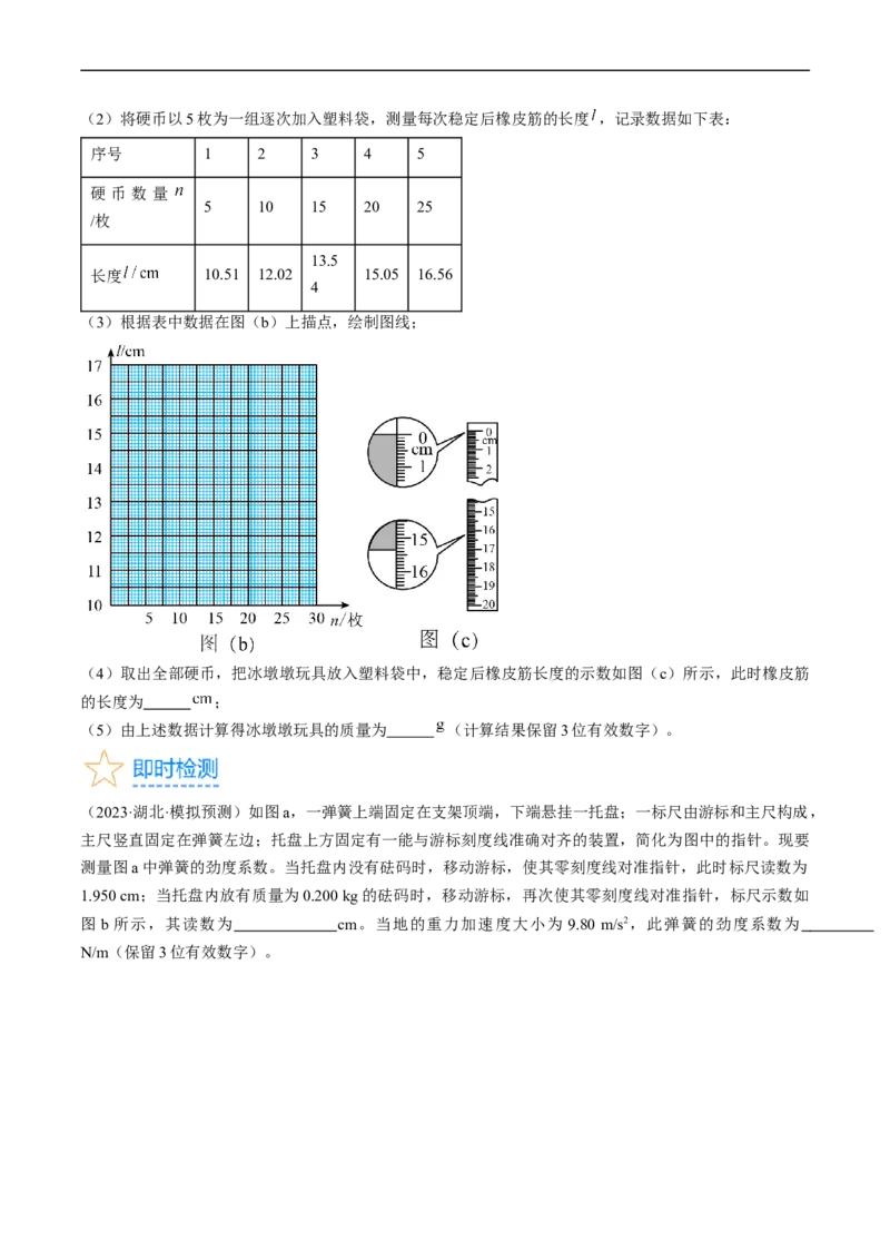 考点08实验：探究弹簧弹力与形变量的关系（原卷版）_通用版（老高考）复习资料_2024年复习资料_完备战2024年高考物理一轮复习考点帮（全国通用）
