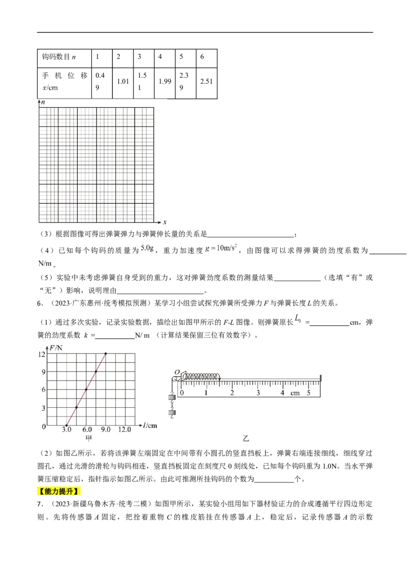考点08实验：探究弹簧弹力与形变量的关系（原卷版）_通用版（老高考）复习资料_2024年复习资料_完备战2024年高考物理一轮复习考点帮（全国通用）