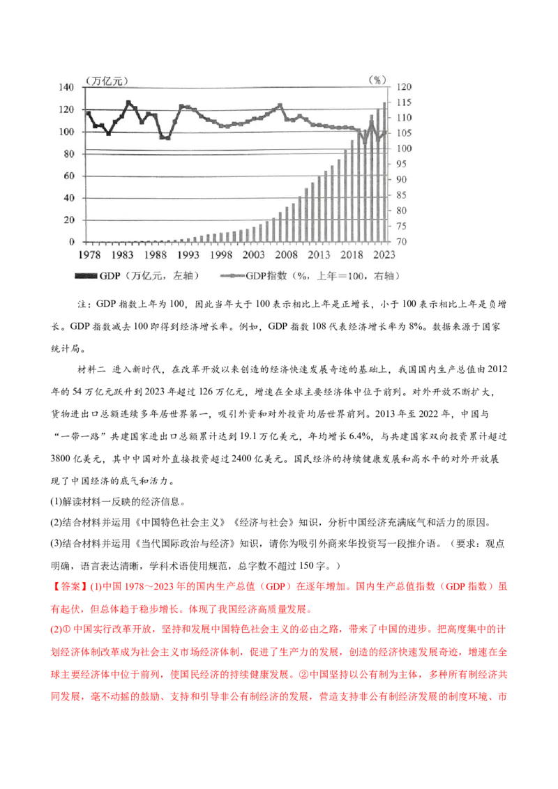 必刷题高考真题必修1《中国特色社会主义》（解析版）_42025年新高考资料_专项复习_2025年高考政治分册专项复习（新教材新高考）