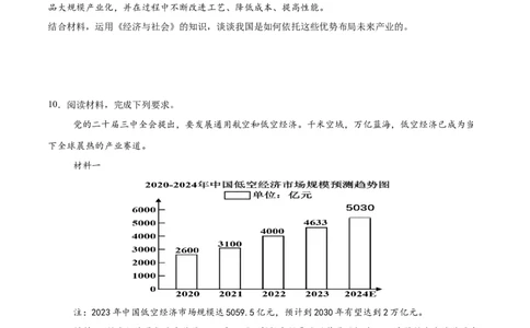 专题04经济发展与社会进步（练习）（原卷版）_42025年新高考资料_二轮复习_上好课2025年高考政治二轮复习讲练测（新高考通用）338376762