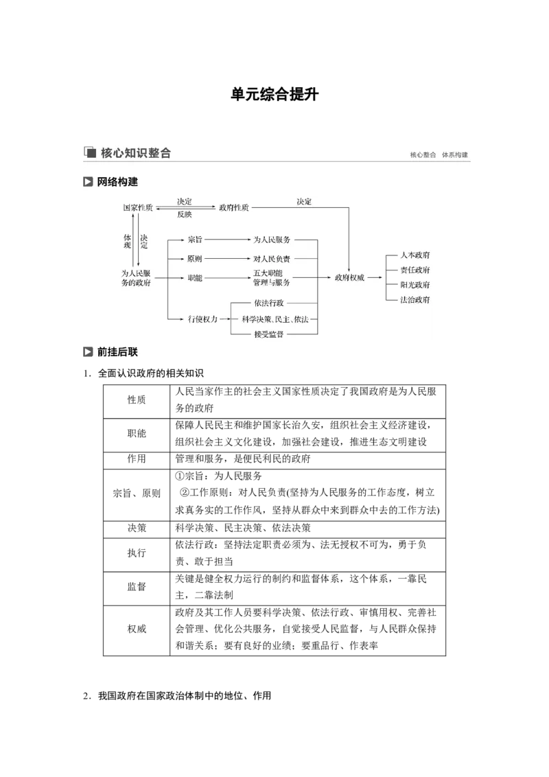 41第六单元单元综合提升核心知识整合_通用版（老高考）复习资料_2023年复习资料_一轮+二轮_政治高三一轮复习系列_政治高三一轮复习系列《一轮复习讲义》（学生版）