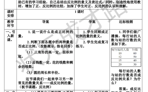 第3课时反比例（导学案）_1-6年级下册_R6数下新插图版_R6数下教案+学案_导学案_第4单元比例_2.正比例和反比例