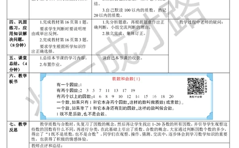 第1课时质数与合数_1-6年级下册_R5数下新插图版_R5数下教案+学案_导学案_2因数与倍数_3.质数和合数