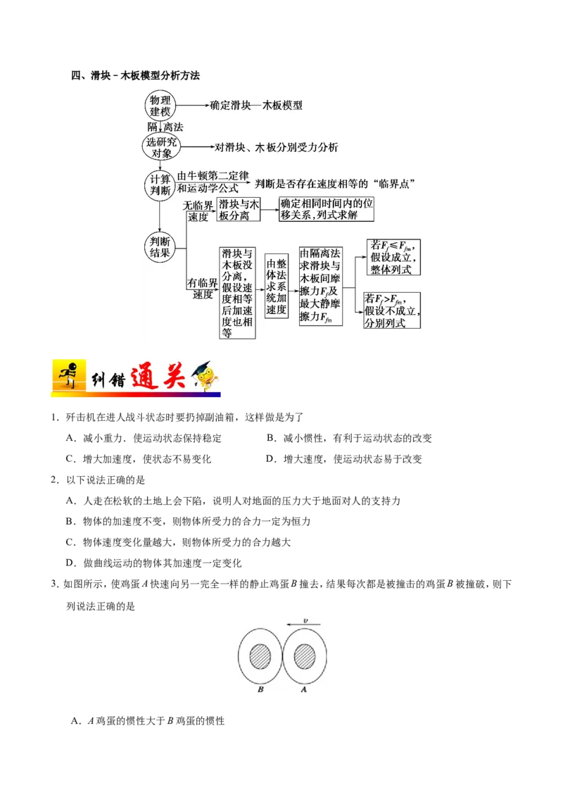 专题03牛顿运动定律-备战2019年高考物理之纠错笔记系列（原卷版）_新高考复习资料_2022年新高考复习资料_高考物理2022年一轮复习各版本_1.2022年高考物理一轮复习全国通用版