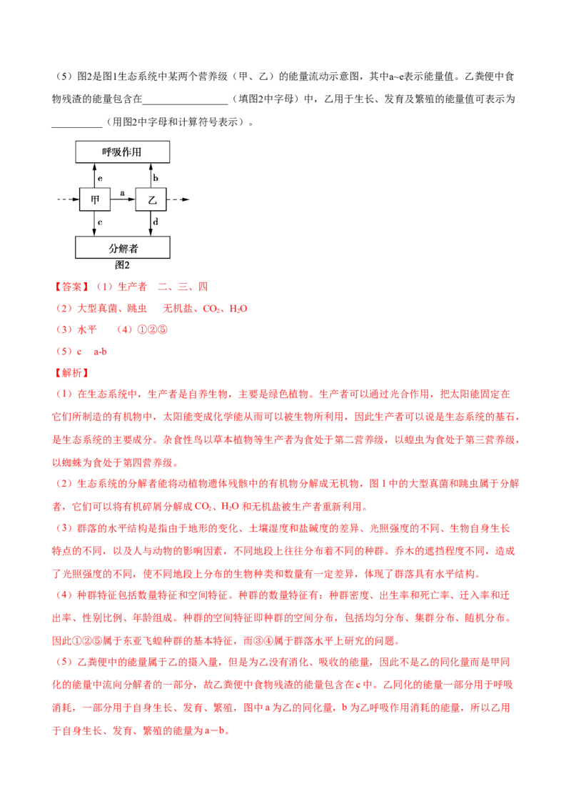 专题10种群和群落及生态系统-十年（2012-2021）高考生物真题分项汇编（全国通用）（解析版）_高考真题分类汇编(2012-2022)生物_高考真题分项汇编(2012-2021)生物