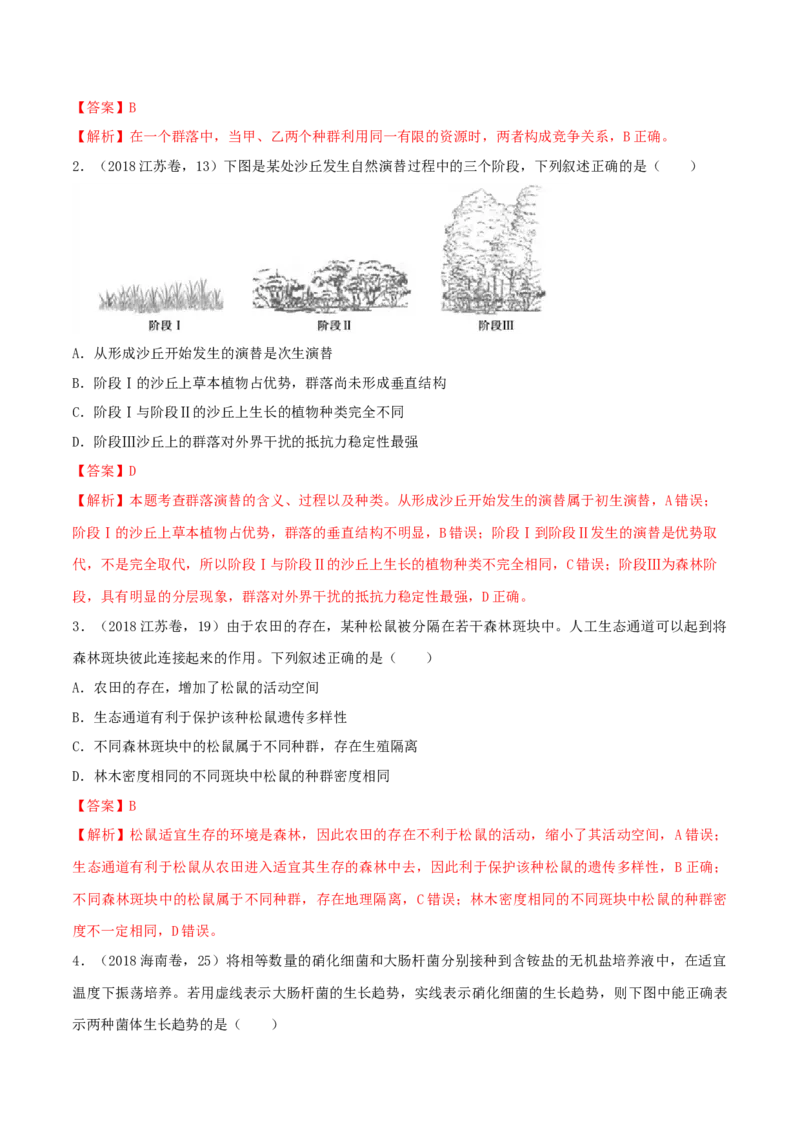 专题10种群和群落及生态系统-十年（2012-2021）高考生物真题分项汇编（全国通用）（解析版）_高考真题分类汇编(2012-2022)生物_高考真题分项汇编(2012-2021)生物