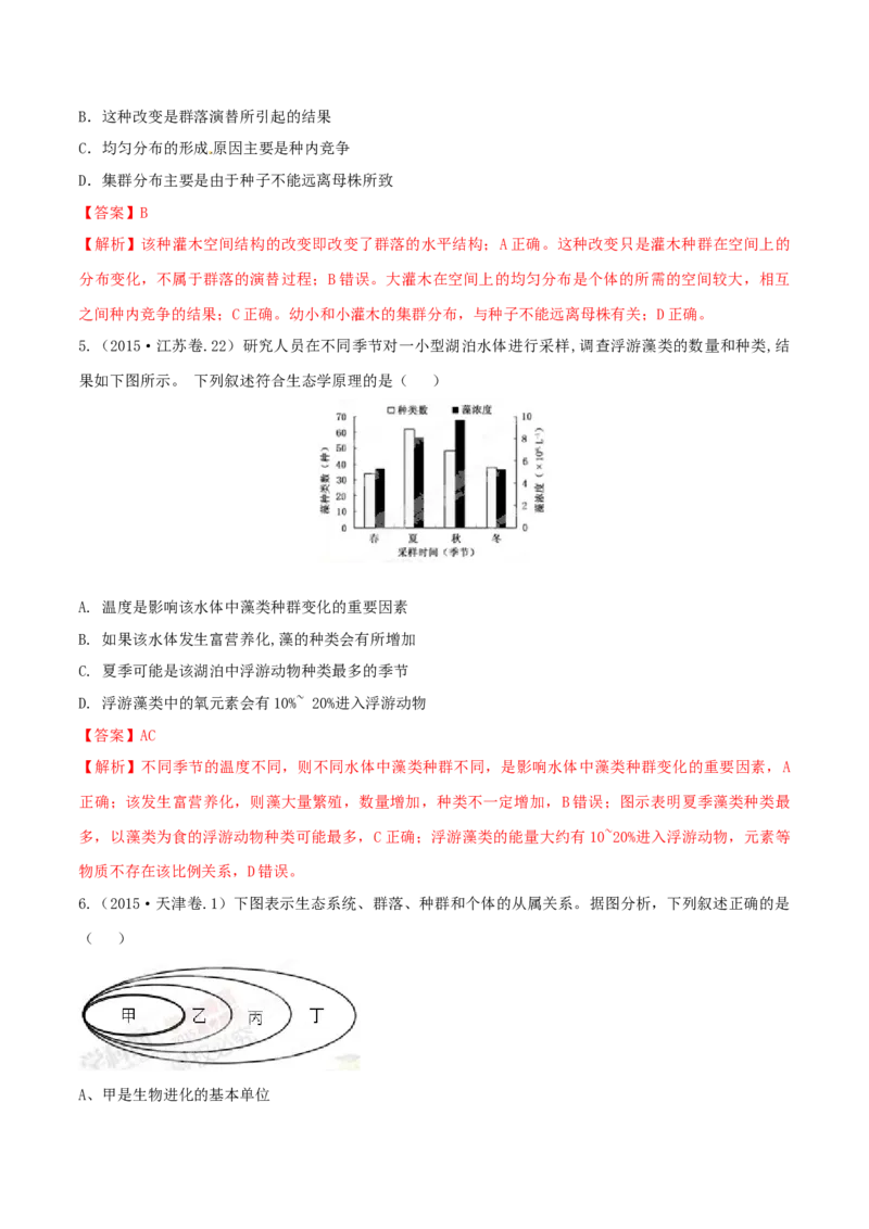 专题10种群和群落及生态系统-十年（2012-2021）高考生物真题分项汇编（全国通用）（解析版）_高考真题分类汇编(2012-2022)生物_高考真题分项汇编(2012-2021)生物