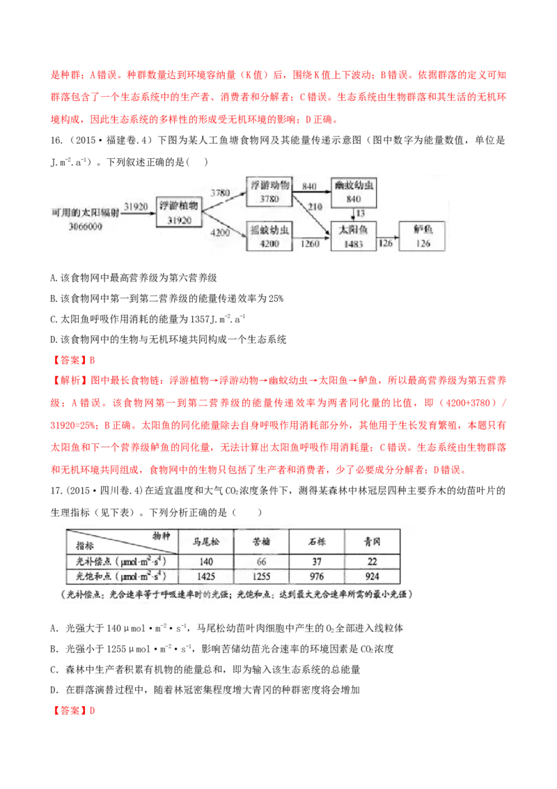 专题10种群和群落及生态系统-十年（2012-2021）高考生物真题分项汇编（全国通用）（解析版）_高考真题分类汇编(2012-2022)生物_高考真题分项汇编(2012-2021)生物