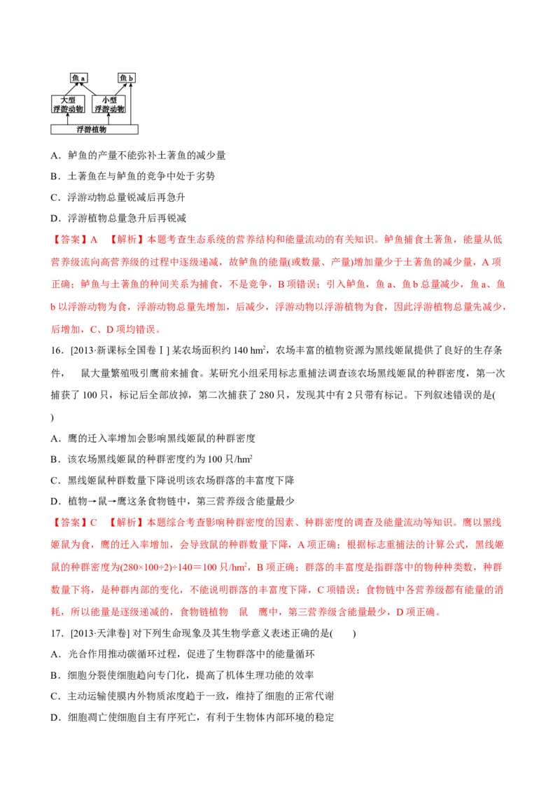 专题10种群和群落及生态系统-十年（2012-2021）高考生物真题分项汇编（全国通用）（解析版）_高考真题分类汇编(2012-2022)生物_高考真题分项汇编(2012-2021)生物