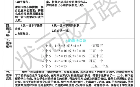 第1课时5的乘法口诀_1-6年级上册_数学2年级上册教学资源包（新教材2025秋）_旧教材课件_导学案新版_4表内乘法（一）_2.2-6的乘法口诀