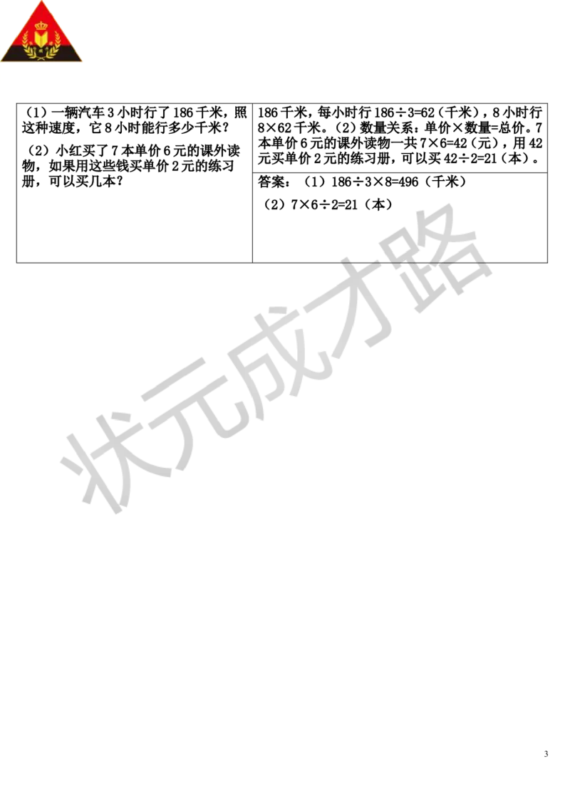 单元核心归纳与易错警示_1-6年级上册_数学3年级上册教学资源包（新教材2025秋）_旧教材课件_导学案新版_6多位数乘一位数