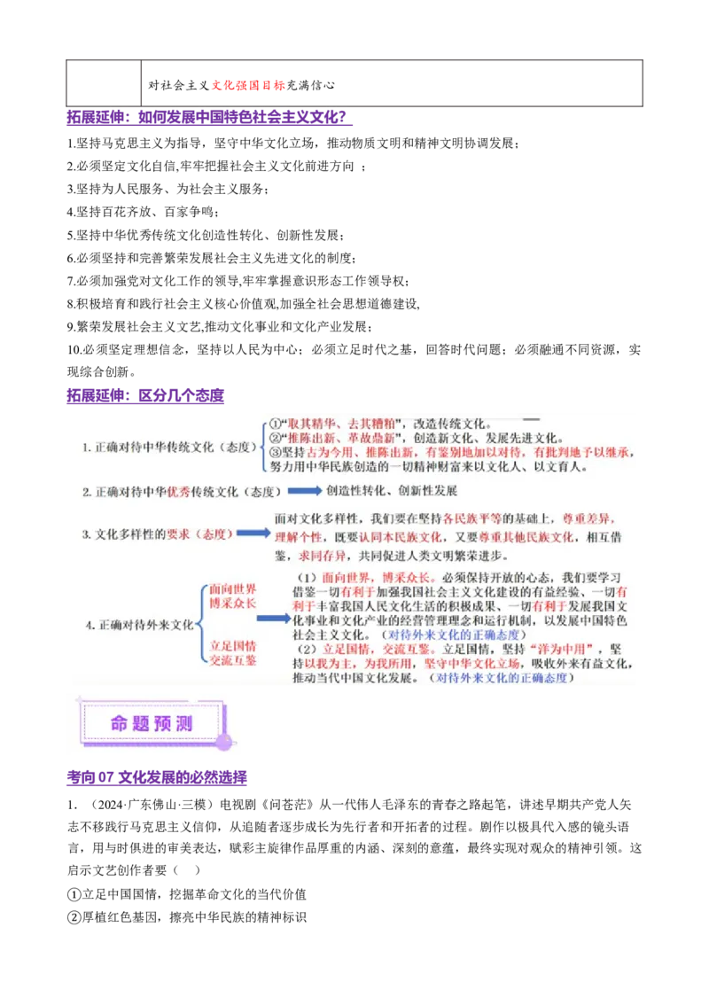 专题10文化传承与文化创新（讲义）（解析版）_42025年新高考资料_二轮复习_上好课2025年高考政治二轮复习讲练测（新高考通用）338376762