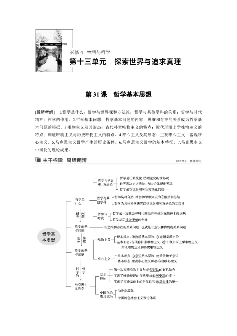 86第十三单元探究世界与追求真理第31课　哲学基本思想_通用版（老高考）复习资料_2023年复习资料_一轮+二轮_政治高三一轮复习系列_政治高三一轮复习系列《一轮复习讲义》（教师版）