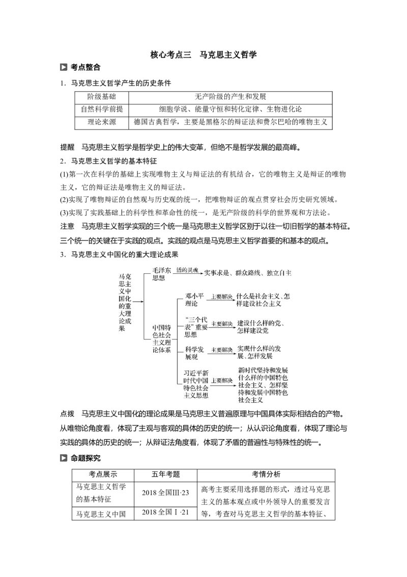 86第十三单元探究世界与追求真理第31课　哲学基本思想_通用版（老高考）复习资料_2023年复习资料_一轮+二轮_政治高三一轮复习系列_政治高三一轮复习系列《一轮复习讲义》（教师版）