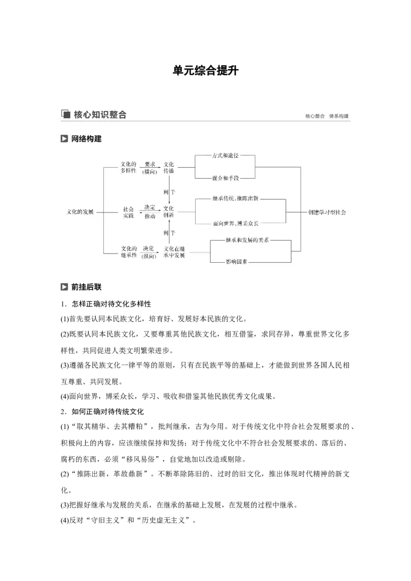 69第十单元单元综合提升核心知识整合_通用版（老高考）复习资料_2023年复习资料_一轮+二轮_政治高三一轮复习系列_政治高三一轮复习系列《一轮复习讲义》（教师版）