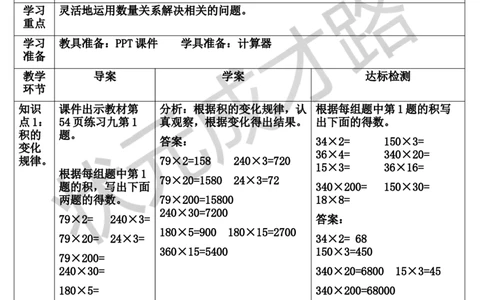 练习课（第3-5课时）_1-6年级上册_数学4年级上册教学资源包_导学案新版_4三位数乘两位数