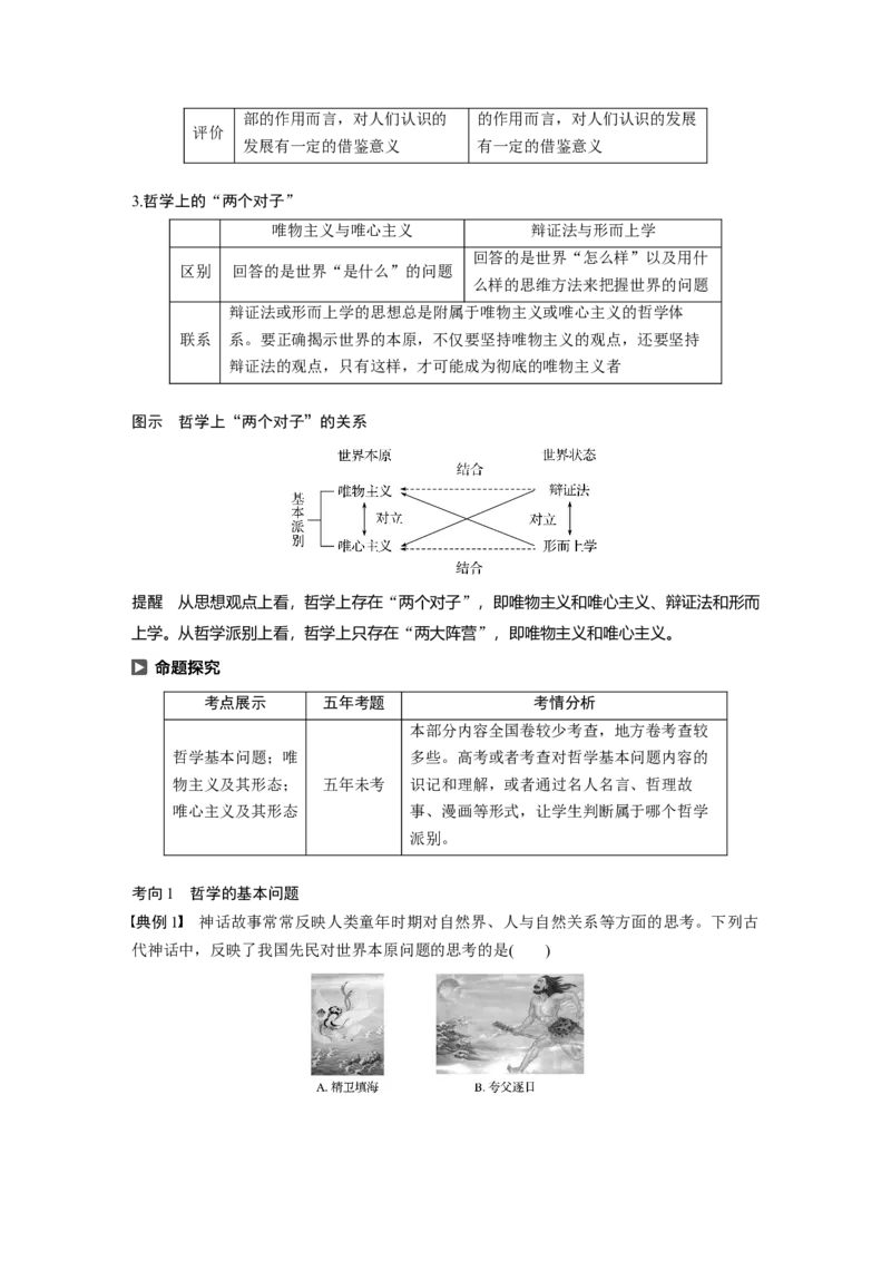 86第十三单元探究世界与追求真理第31课　哲学基本思想_通用版（老高考）复习资料_2023年复习资料_一轮+二轮_政治高三一轮复习系列_政治高三一轮复习系列《一轮复习讲义》（学生版）