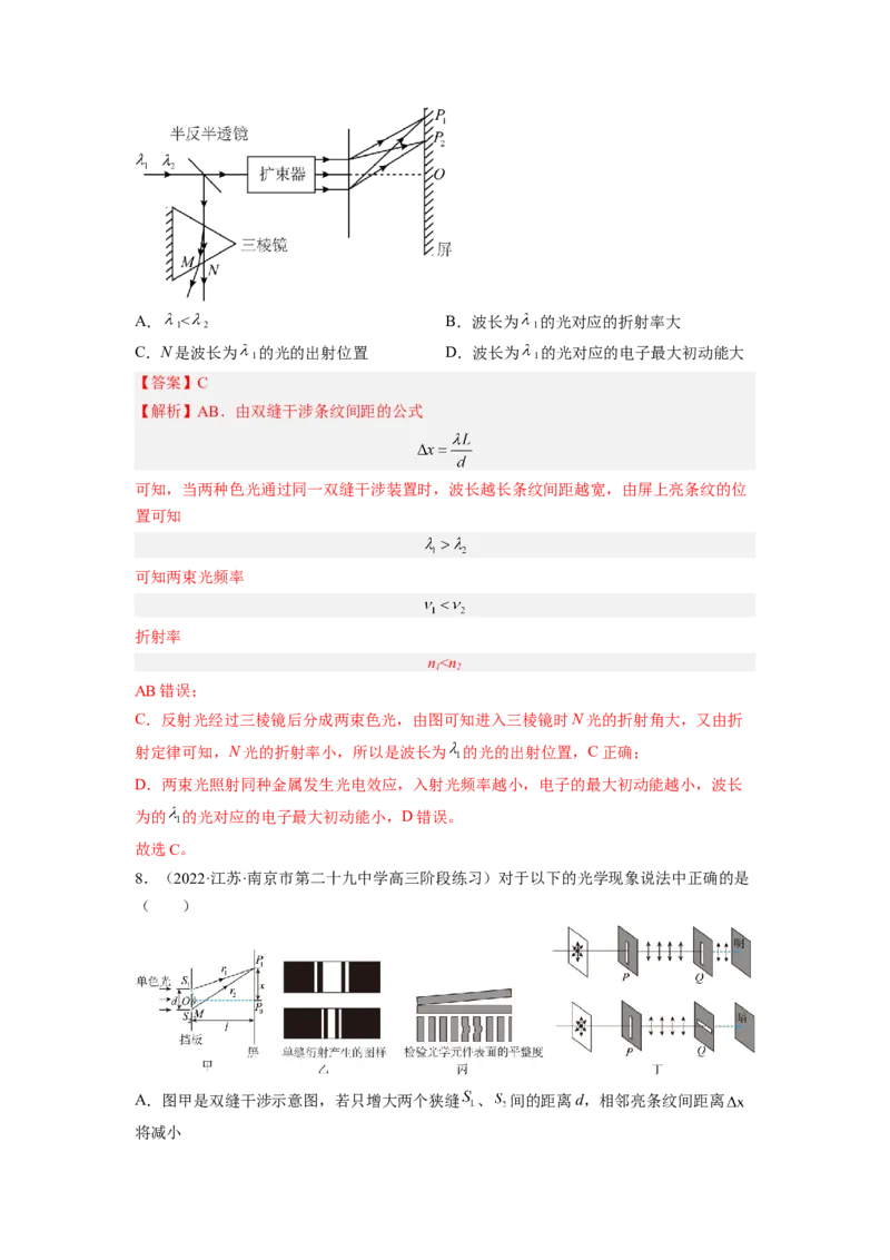第十六章光学测--2023年高考物理一轮复习讲练测（全国通用）（解析版）_通用版（老高考）复习资料_2023年复习资料_一轮复习_2023年高考物理一轮复习讲练测（全国通用）
