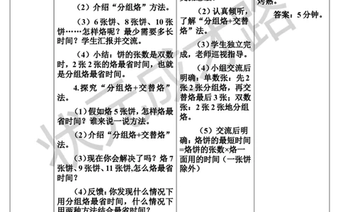 第2课时优化2：烙饼问题_1-6年级上册_数学4年级上册教学资源包_导学案新版_8数学广角&mdash;&mdash;优化