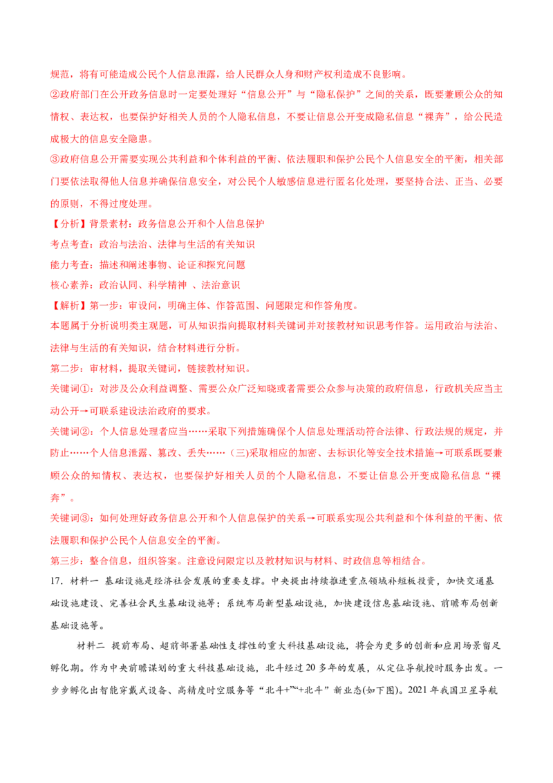 必刷题3年真题山东卷（解析版）_42025年新高考资料_专项复习_2025年高考政治分册专项复习（新教材新高考）