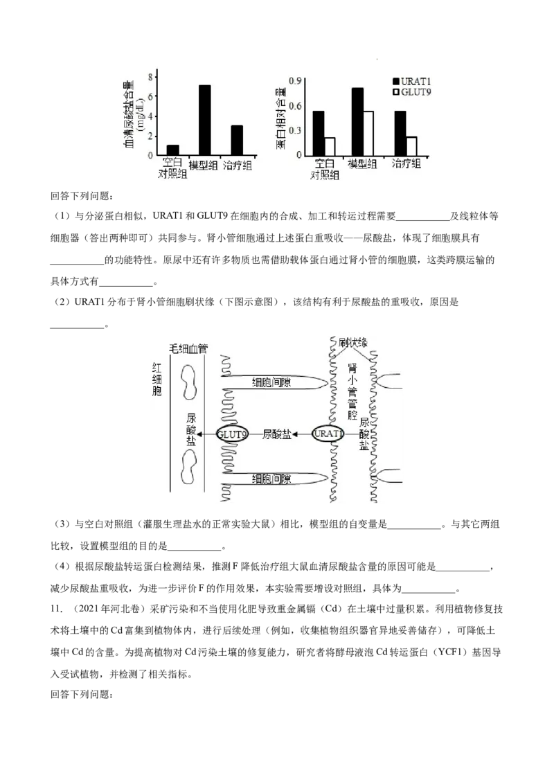 专题15实验与探究-三年（2020-2022）高考真题生物分项汇编（全国通用）（原卷版）_高考真题分类汇编(2012-2022)生物_高考真题分项汇编(2020-2022)生物