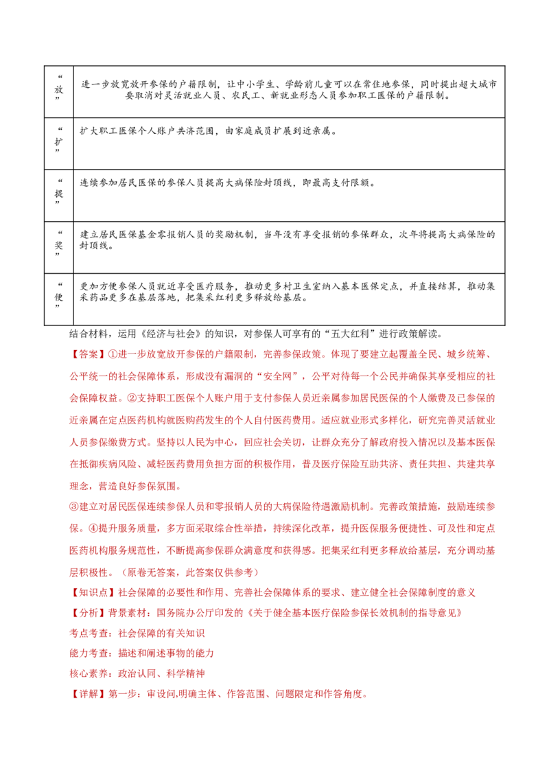 专题二主观题高分策略（练习）（解析版）_42025年新高考资料_二轮复习_上好课2025年高考政治二轮复习讲练测（新高考通用）338376762