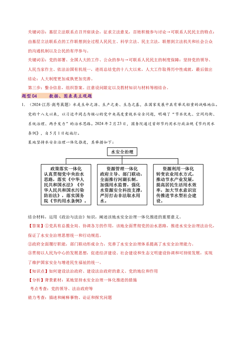 专题二主观题高分策略（练习）（解析版）_42025年新高考资料_二轮复习_上好课2025年高考政治二轮复习讲练测（新高考通用）338376762