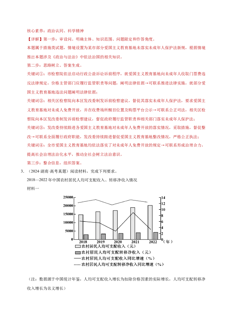 专题二主观题高分策略（练习）（解析版）_42025年新高考资料_二轮复习_上好课2025年高考政治二轮复习讲练测（新高考通用）338376762