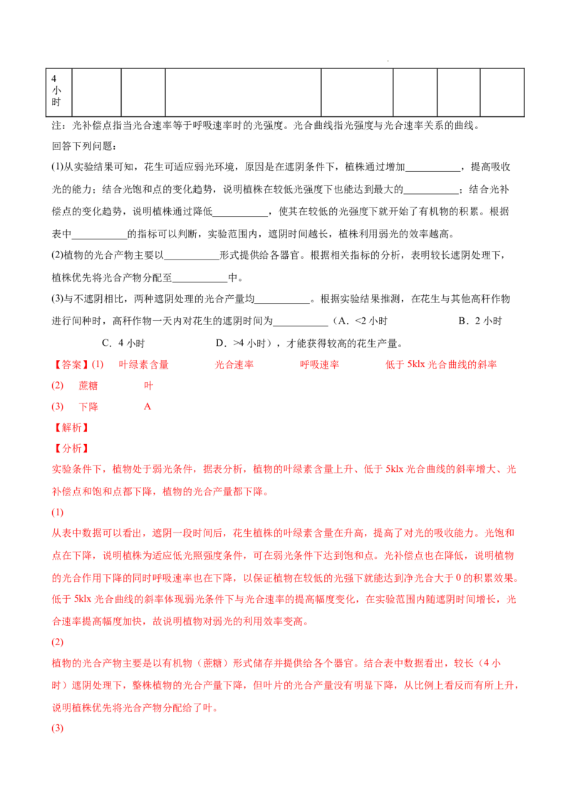 专题15实验与探究-三年（2020-2022）高考真题生物分项汇编（全国通用）（解析版）_高考真题分类汇编(2012-2022)生物_高考真题分项汇编(2020-2022)生物