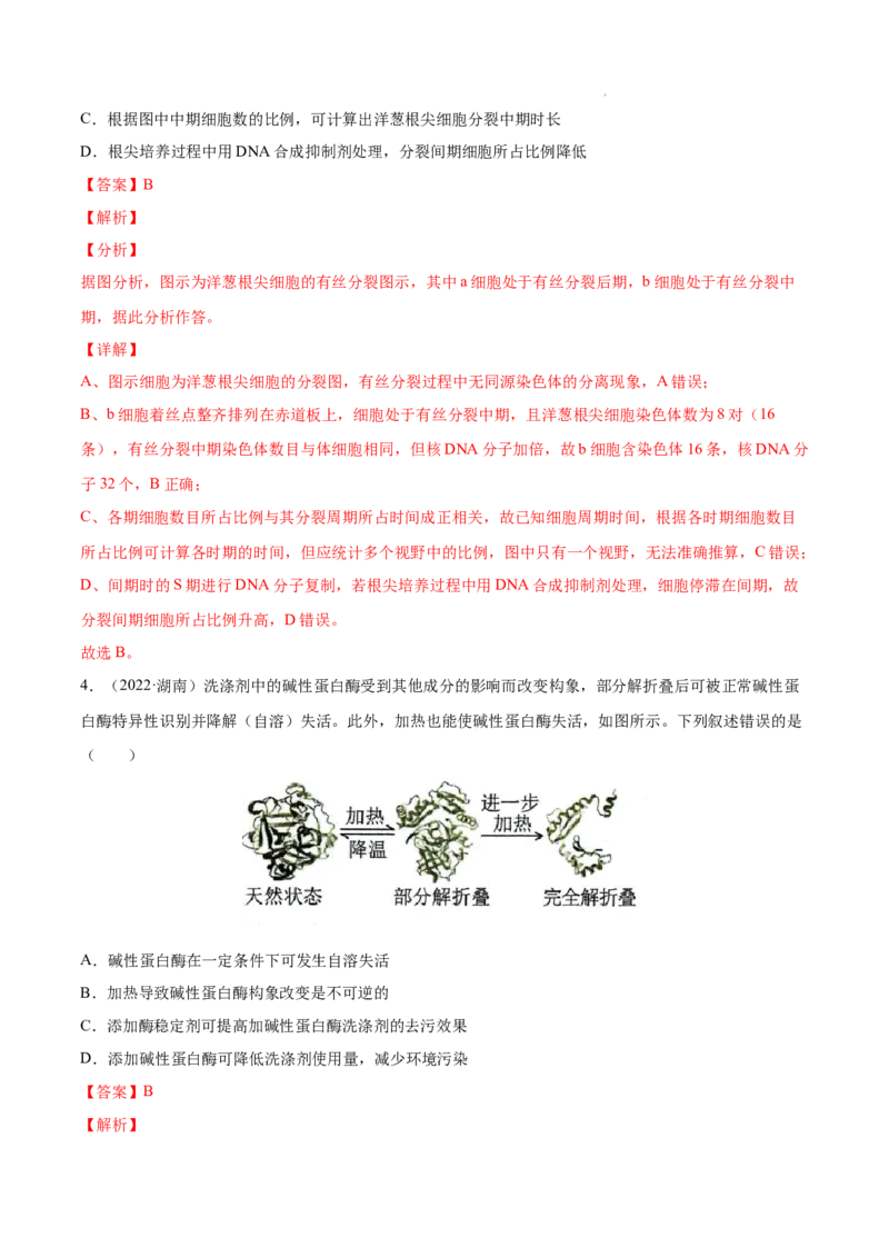 专题15实验与探究-三年（2020-2022）高考真题生物分项汇编（全国通用）（解析版）_高考真题分类汇编(2012-2022)生物_高考真题分项汇编(2020-2022)生物
