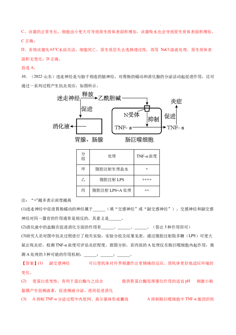 专题15实验与探究-三年（2020-2022）高考真题生物分项汇编（全国通用）（解析版）_高考真题分类汇编(2012-2022)生物_高考真题分项汇编(2020-2022)生物