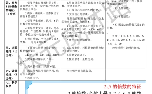 第1课时2、5的倍数的特征_1-6年级下册_R5数下新插图版_R5数下教案+学案_导学案_2因数与倍数_2.2、5、3的倍数的特征