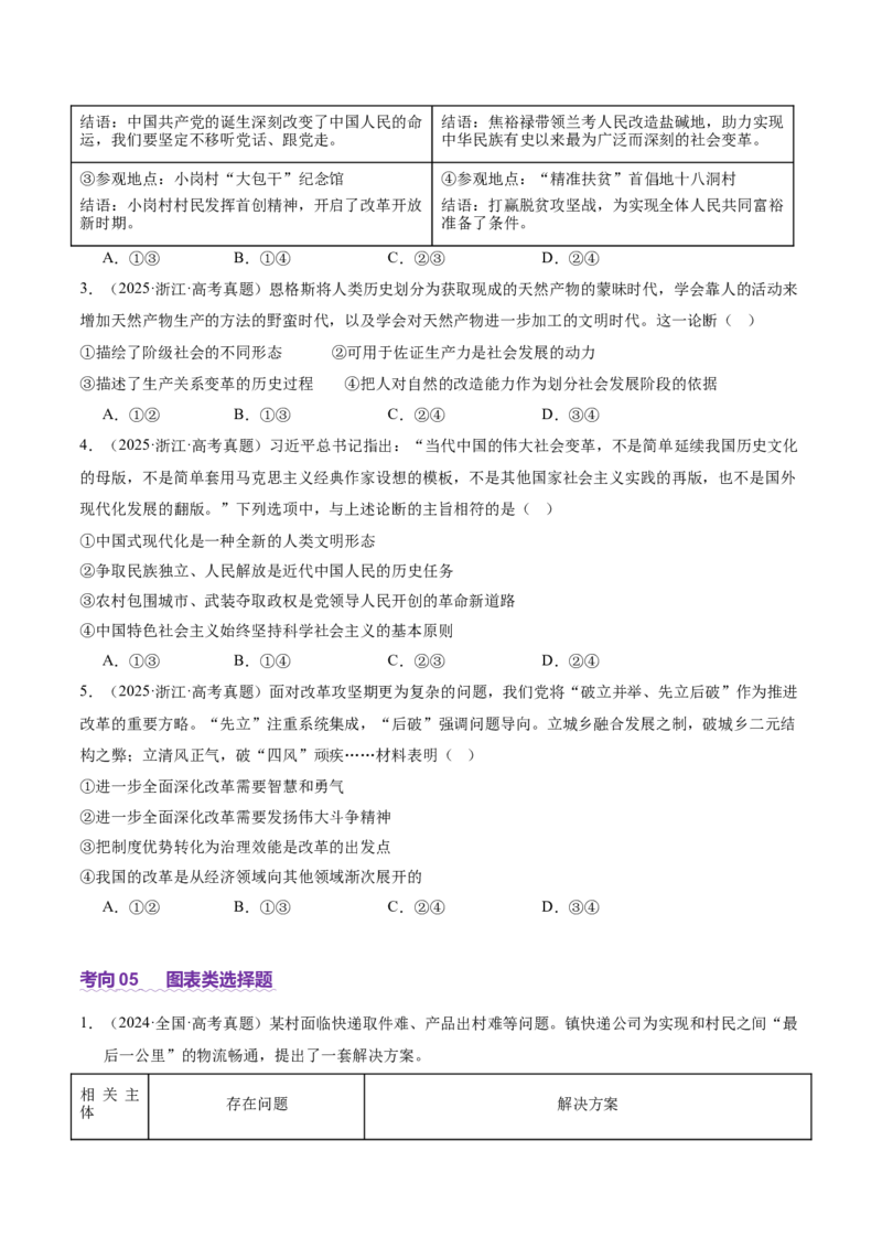 专题一客观题解题妙招（讲义）（原卷版）_42025年新高考资料_二轮复习_上好课2025年高考政治二轮复习讲练测（新高考通用）338376762_第二部分题型突破