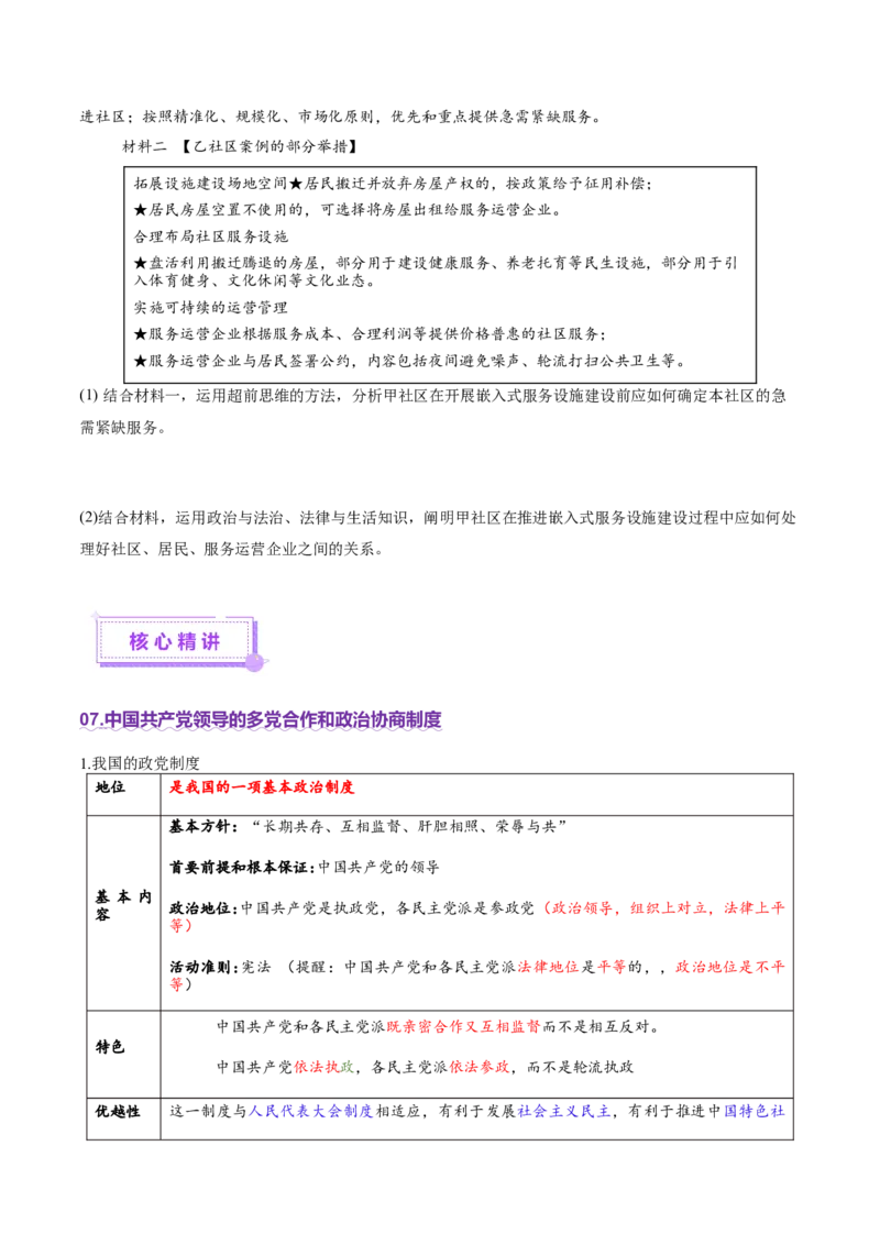 专题06人民当家作主（讲义）（原卷版）_42025年新高考资料_二轮复习_上好课2025年高考政治二轮复习讲练测（新高考通用）338376762