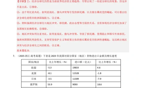 专题十四政治多极化与经济全球化（巩固训练）（解析版）_42025年新高考资料_二轮复习_01高考语文等多个文件