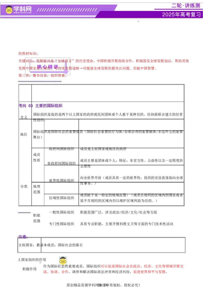 专题11国家与国际组织（讲义）（解析版）_42025年新高考资料_二轮复习_上好课2025年高考政治二轮复习讲练测（新高考通用）338376762