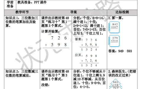 整理和复习_1-6年级上册_数学3年级上册教学资源包（新教材2025秋）_旧教材课件_导学案新版_4万以内的加法和减法（二）