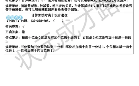 单元核心归纳与易错警示_1-6年级上册_数学3年级上册教学资源包（新教材2025秋）_旧教材课件_导学案新版_4万以内的加法和减法（二）