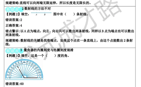 单元知识归纳与易错警示_1-6年级上册_数学4年级上册教学资源包_导学案新版_3角的度量