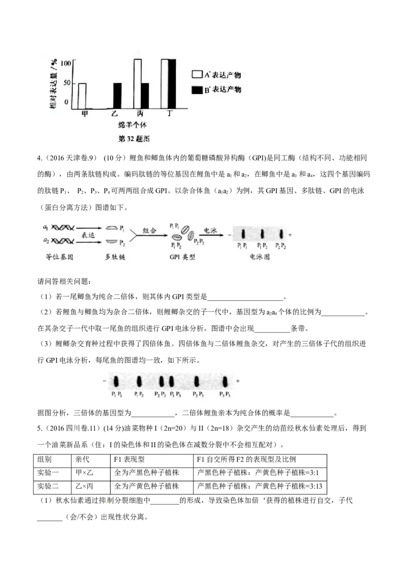 专题17遗传的基本定律综合-十年（2012-2021）高考生物真题分项汇编（全国通用）（原卷版）_高考真题分类汇编(2012-2022)生物_高考真题分项汇编(2012-2021)生物