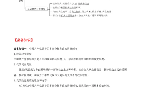第六课我国的基本政治制度学案（原卷版）一轮备课优选2025年高考政治一轮复习精品课件＋学案＋练习（统编版）_42025年新高考资料_一轮复习_必修三《政治与法治》