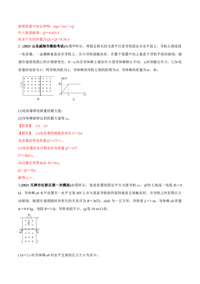 专题13.2电磁感应中的动力学问题、能量问题、动量问题练解析版_新高考复习资料_2022年新高考复习资料_2022年高考物理一轮复习讲练测（新教材新高考）