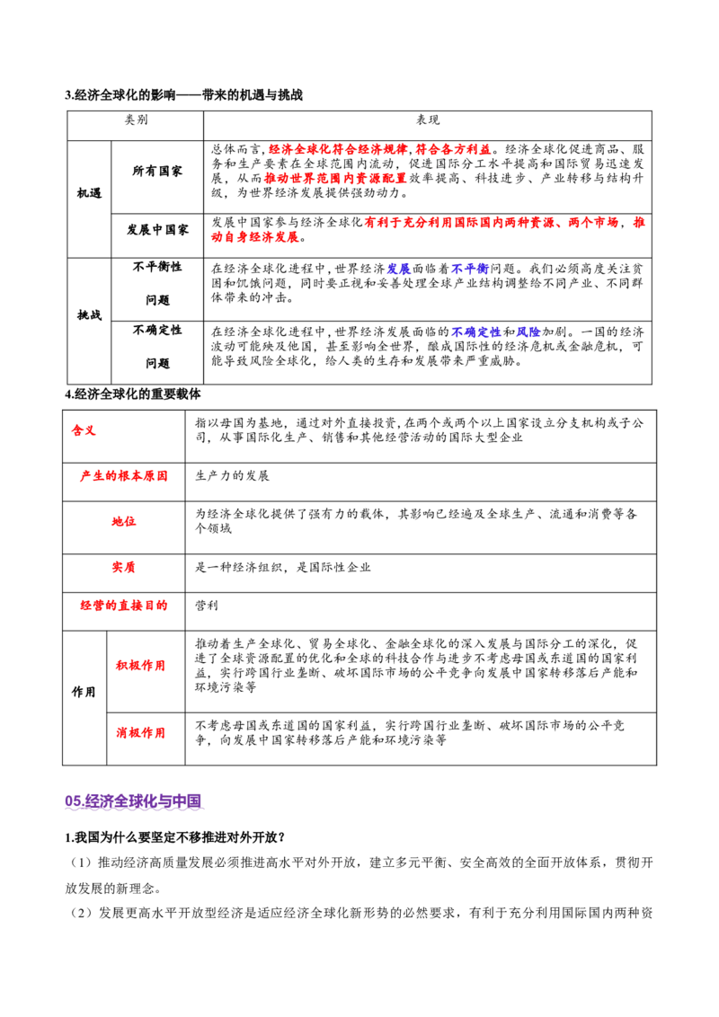 专题12世界多极化与经济全球化（讲义）（解析版）_42025年新高考资料_二轮复习_上好课2025年高考政治二轮复习讲练测（新高考通用）338376762