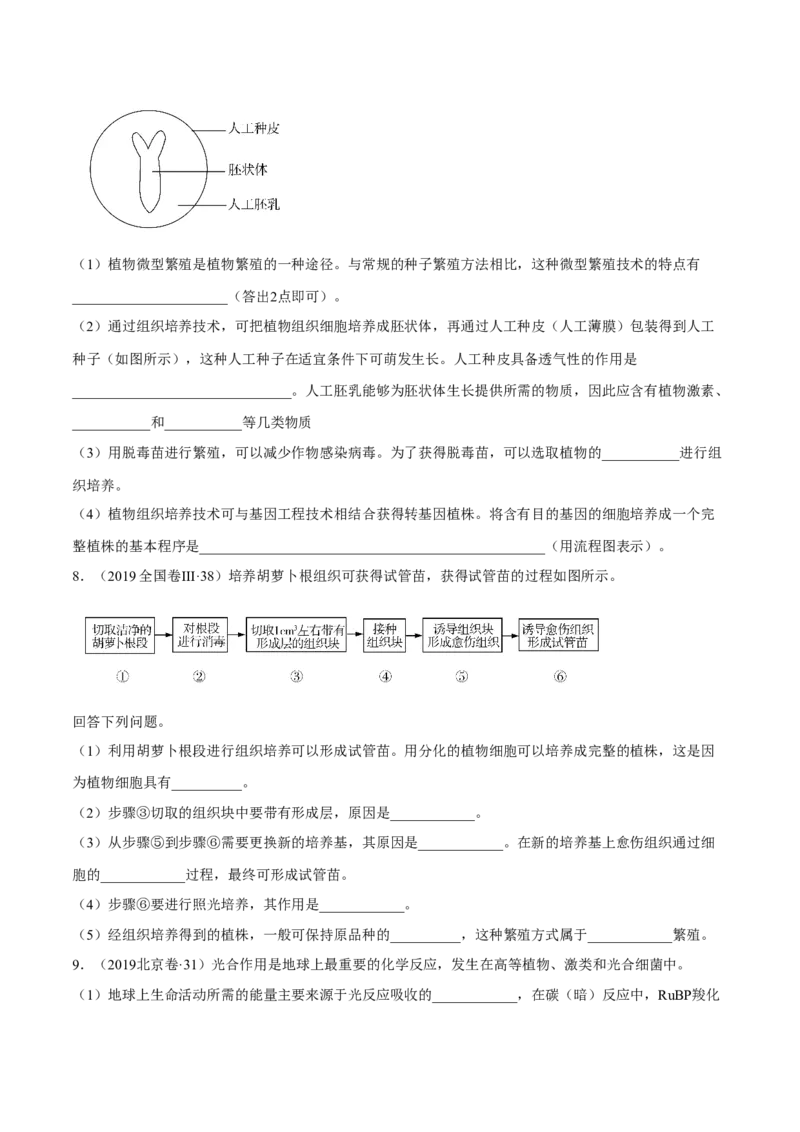 专题12现代生物科技专题-十年（2012-2021）高考生物真题分项汇编（全国通用）（原卷版）_高考真题分类汇编(2012-2022)生物_高考真题分项汇编(2012-2021)生物