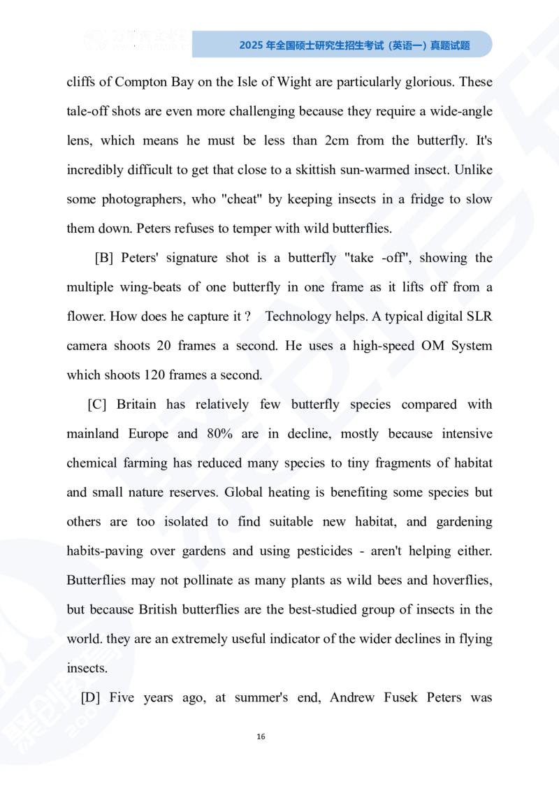 2025年全国硕士研究生招生考试英语（一）试题-完整版_2025考研英语真题和答案完整版_2025考研英语一真题及答案_版本二