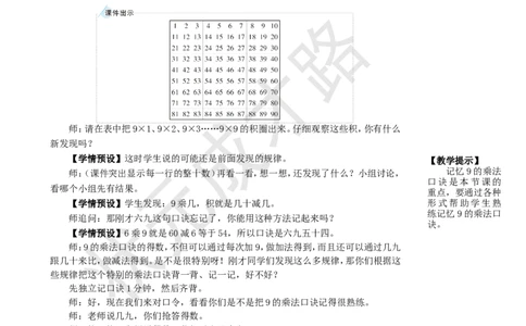 第4课时9的乘法口诀_1-6年级上册_数学2年级上册教学资源包（新教材2025秋）_旧教材课件_名师教学设计新版_6表内乘法（二）