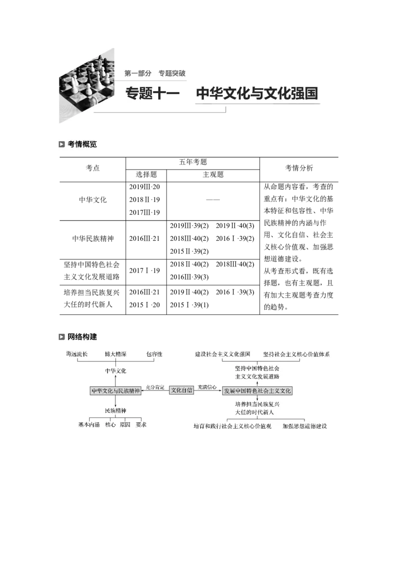 11第一部分专题十一中华文化与文化强国_通用版（老高考）复习资料_2023年复习资料_一轮+二轮_政治高三二轮复习系列_政治高三二轮复习系列《二轮复习增分策略》（学生版）