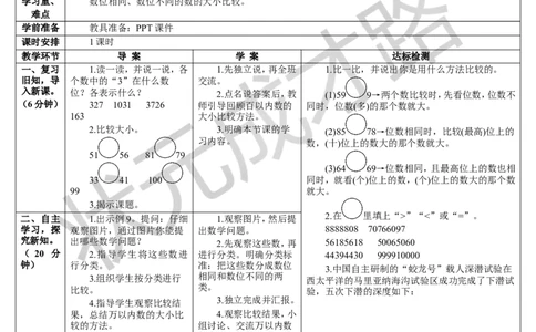 第7课时10000以内数的大小比较_1-6年级下册_R2数下新插图版_旧教材资源_R2数下教案+学案_导学案_7万以内数的认识