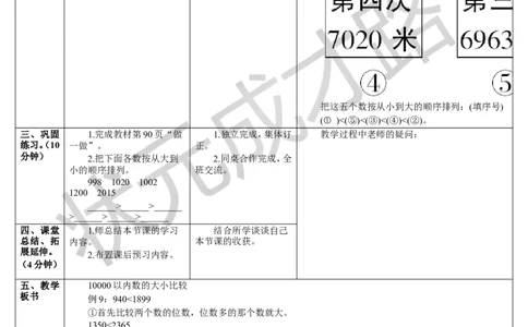第7课时10000以内数的大小比较_1-6年级下册_R2数下新插图版_旧教材资源_R2数下教案+学案_导学案_7万以内数的认识